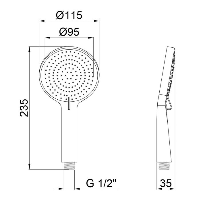 Лійка для ручного душу Qtap Rucni 115 мм округла QTRUCA116O3PCW Chrome