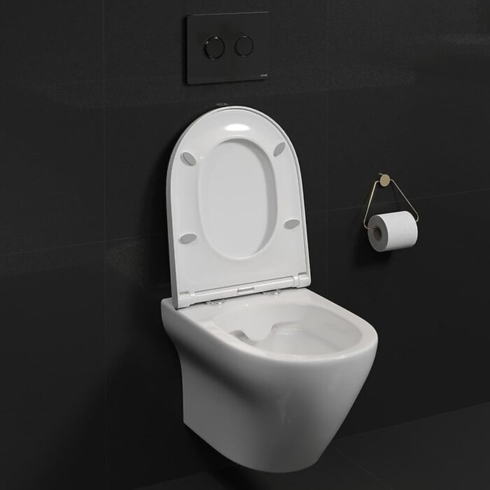 СЕТ B331 LARGA Унітаз підвісний EW CLEANON + кришка дюропласт SLIM з механізмом плавного закривання (1 сорт)