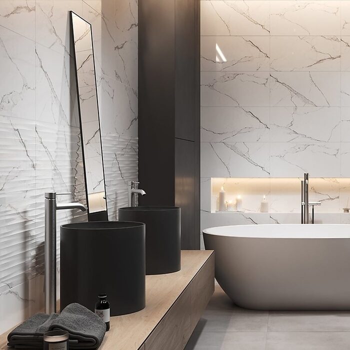 GINEVRA WHITE STRUCTURE GLOSSY RECT (1 сорт)