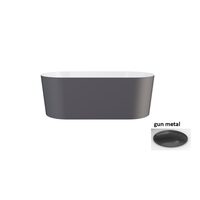 Ванна вільностояча LOVA 160х74 gun metal matt з сифоном клік-клак gun metal верхня очистка (зсередини біла глянц)