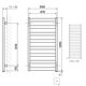 WWVON139050K916E8P Рушникосушка електрична Terma VIVO ONE 1390*500 ,колір RAL 9016  (білий глянець), підключення E8, 600 W, прихований монтаж (1 сорт)