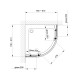 R80RG Душова кабіна ROUND напівкругла 800x800x1900 мм скло grape