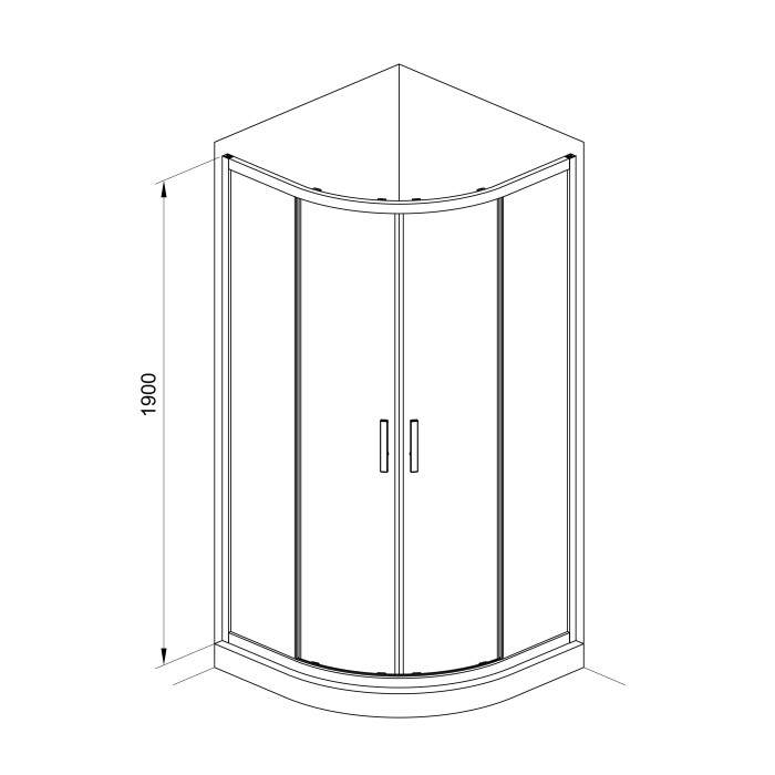 R80RG Душова кабіна ROUND напівкругла 800x800x1900 мм скло grape