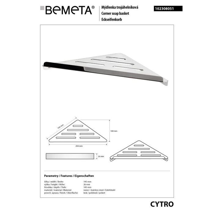 Mильниця кутова Cytro (102308051), Bemeta