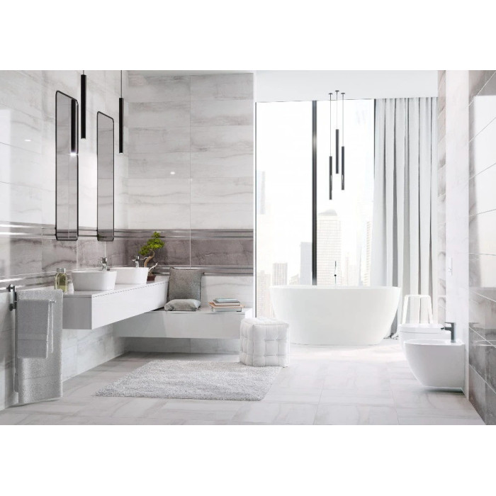 Плитка стінова Terra Grey RECT 25x75 код 5900 Ceramika Color