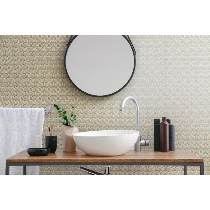 Плитка керамогранітна Art Deco White Manhattan Natural 297,5x297,5x9,9 Aparici
