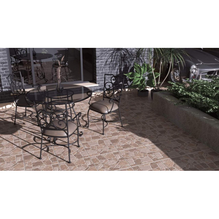 Плитка керамогранітна 2F7800 Cortile Коричневий 400x400x7 Golden Tile