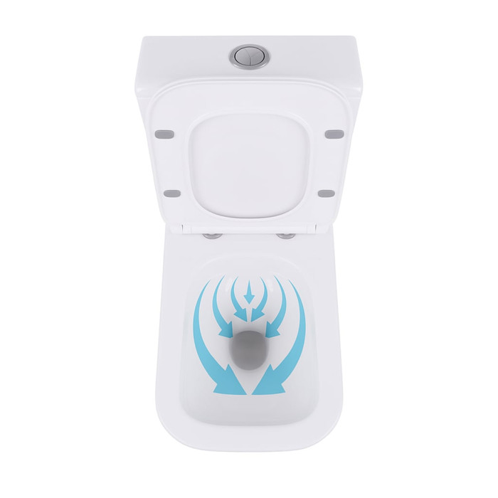 Унітаз-компакт Qtap Crow безобідковий з сідінням Soft-close QT05222170W