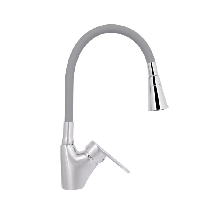 Змішувач для кухні Lidz Tani 007F3 з гнучким виливом (k40) LDTAN007F3GCR31869 Chrome/Grey