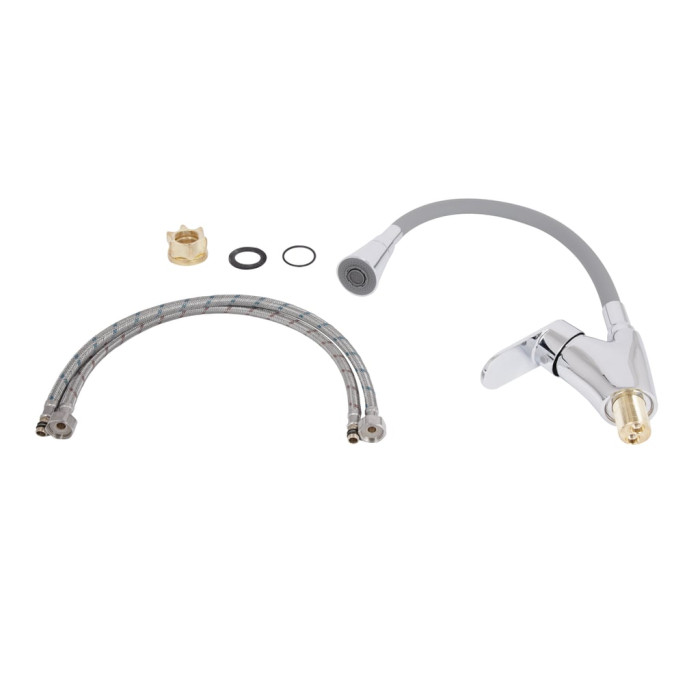 Змішувач для кухні Lidz Tani 007F3 з гнучким виливом (k40) LDTAN007F3GCR31869 Chrome/Grey