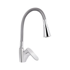 Змішувач для кухні Lidz Tani 007F3 з гнучким виливом (k40) LDTAN007F3GCR31869 Chrome/Grey