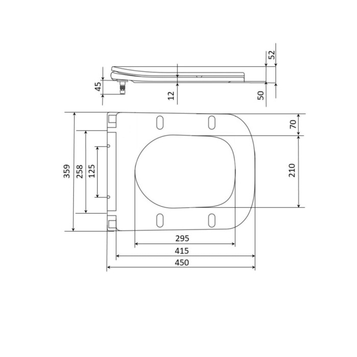 Сидіння для унітаза Qtap (Crow 520,640) з мікроліфтом Slim QT0599SC2170W