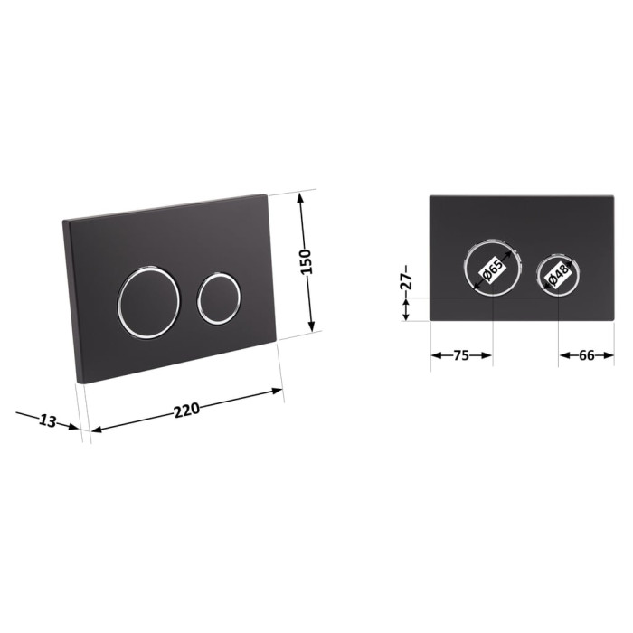 Панель змиву для унітаза Qtap Nest QT0111M11V1146MB