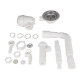 Сифон для кухонної мийки Lidz (WHI) 60 08 E001 01 ECO з круглим переливом (вихід 50 мм)