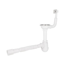 Сифон для кухонної мийки Lidz (WHI) 60 05 M001 01 EURO (вихід 50 мм)