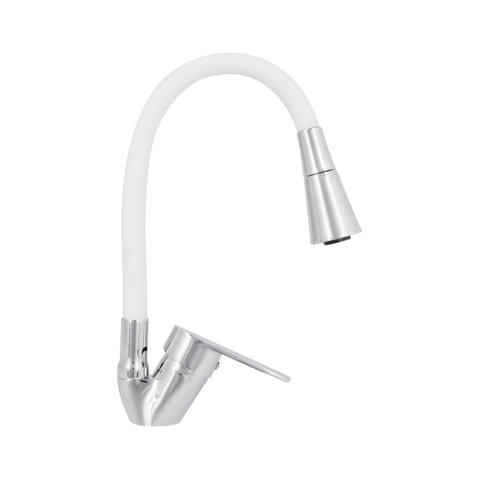 Змішувач для кухні Lidz Tani 008F3 з гнучким виливом (k40) LDTAN008F3WCR37037 Chrome/White