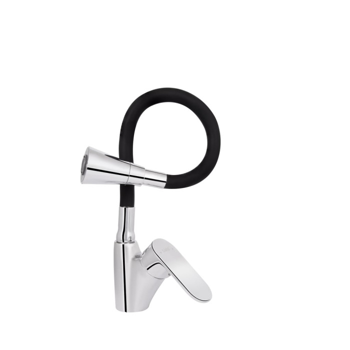 Змішувач для кухні Lidz Tani 007F3 з гнучким виливом (k40) LDTAN007F3BCR37649 Chrome/Black