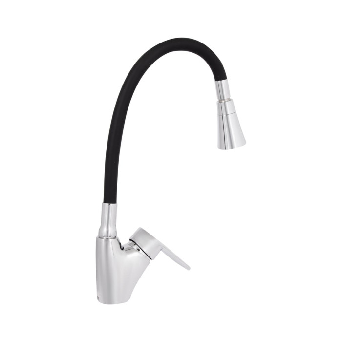Змішувач для кухні Lidz Tani 007F3 з гнучким виливом (k40) LDTAN007F3BCR37649 Chrome/Black