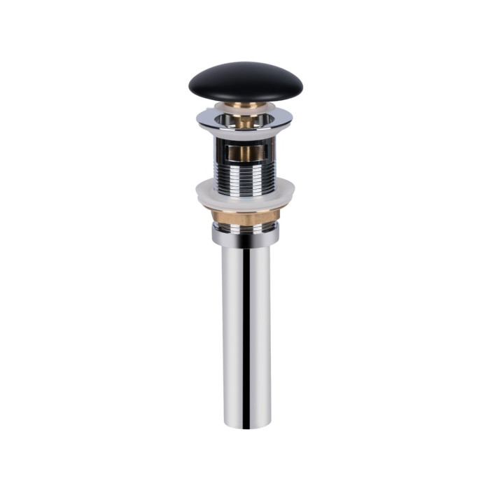 Донний клапан для раковини Qtap PU03O 225х70х70 Matt black з переливом