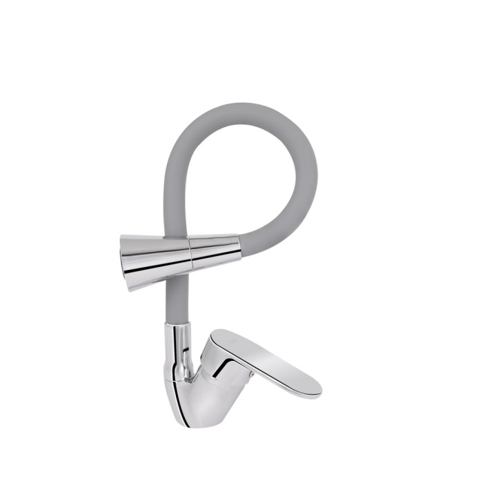 Змішувач для кухні Lidz Tani 008F3 з гнучким виливом (k40) LDTAN008F3GCR39507 Chrome/Grey