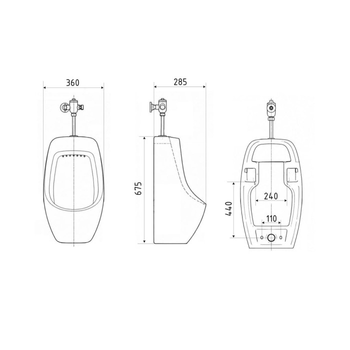 Пісуар підвісний Qtap Crow з краном-дозатором 390х330х660 White QT0588112HW