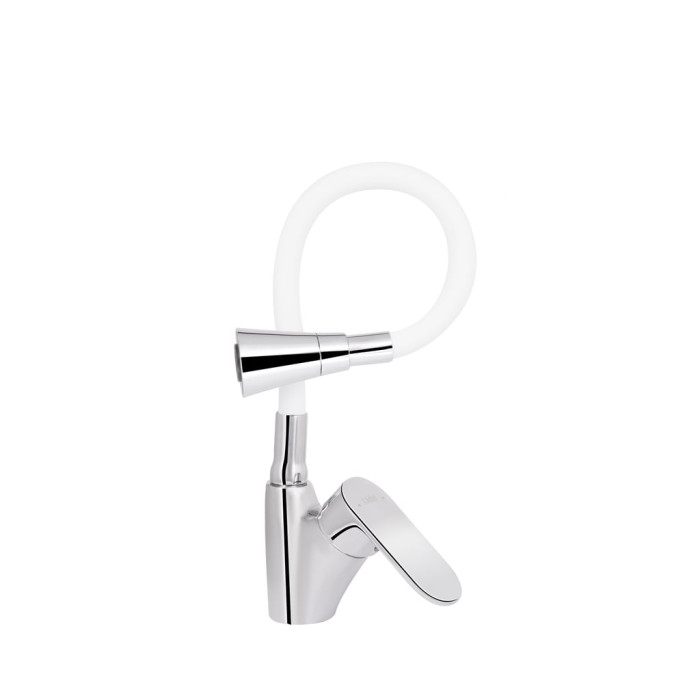 Змішувач для кухні Lidz Tani 007F3 з гнучким виливом (k40) LDTAN007F3WCR40423 Chrome/White