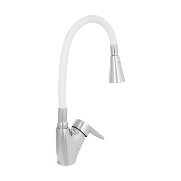 Змішувач для кухні Lidz Tani 007F3 з гнучким виливом (k40) LDTAN007F3WCR40423 Chrome/White