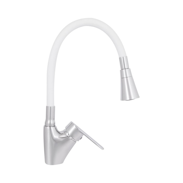 Змішувач для кухні Lidz Tani 007F3 з гнучким виливом (k40) LDTAN007F3WCR40423 Chrome/White