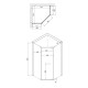 Душова кабіна Lidz Dozorca SC90x90.CRM.LOW.TR, скло прозоре 6 мм без піддона