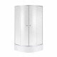 Душова кабіна Latwa SC90x90.SAT.MID.FR полукругла, скло Frost 4 мм + Душовий піддон KAPIELKA ST90x90x26, з панеллю Lidz