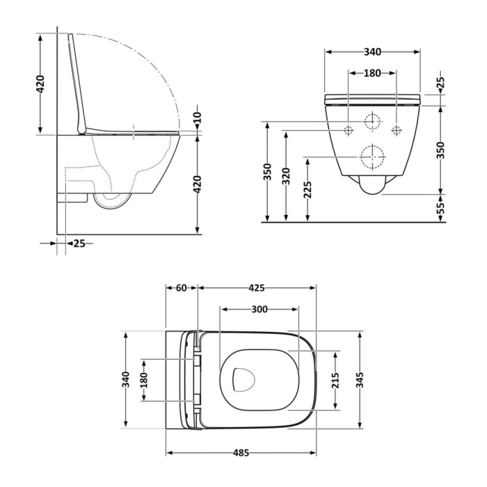 Унітаз підвісний Qtap Crow безобідковий з сідінням Soft-close QT05335171W