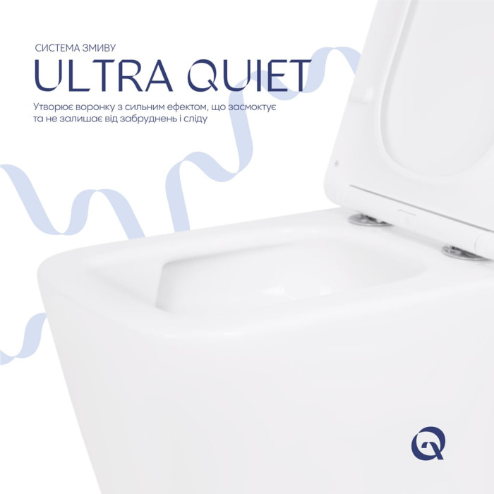 Унітаз підвісний Qtap Crow безобідковий з сідінням Soft-close QT05335171W