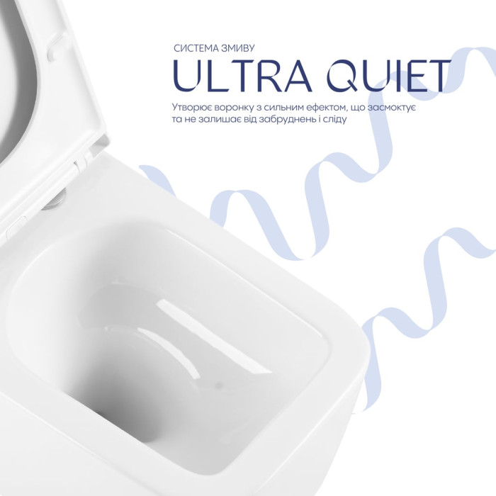 Унітаз підвісний Qtap Gemini безободковий з сидінням Soft-close QTGEM26W45430
