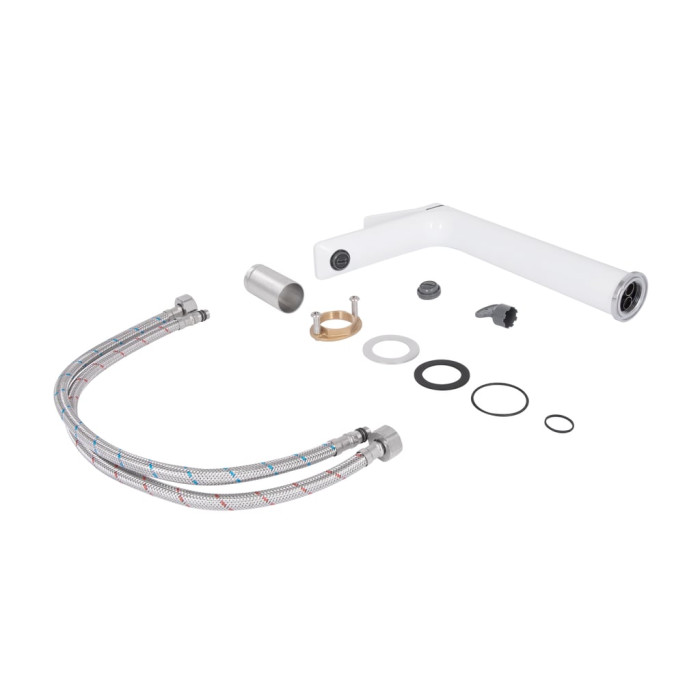 Змішувач для раковини Qtap Presto високий QTPRE269CRW45577 Chrome/White