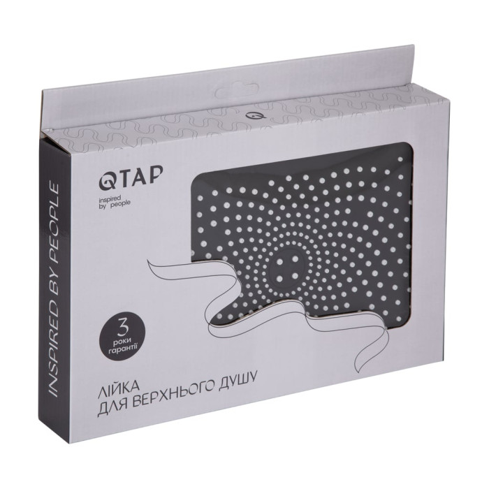 Лійка для верхнього душу Qtap Hlavova 260x180 мм прямокутна QTHLA107CRM45784 Chrome/Black