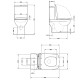 Унітаз-компакт Qtap Presto Quadro безободковий з сидінням Soft-close QT24221215AW