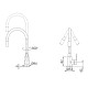 Змішувач для кухні Brinex Pure 015F3 з гнучким виливом   Graphite/Grey BRIPUR015F3GRG