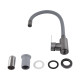 Змішувач для кухні Brinex Pure 015F3 з гнучким виливом   Graphite/Grey BRIPUR015F3GRG