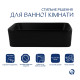 Комплект Qtap Tern: Раковина накладна прамокутна 480х370х135 мм Matt Black + Донний клапан PU03