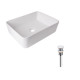 Комплект Qtap Tern: Раковина накладна прамокутна 480х370х135 мм White + Донний клапан PU02