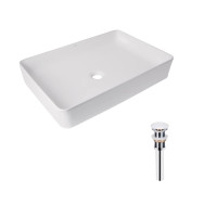 Комплект Qtap Tern: Раковина накладна прамокутна 600x400x110 мм WHITE + Донний клапан PU02