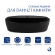 Комплект Qtap Scorpio: Раковина накладна овальна 500x380x120 мм Matt Black + Донний клапан PU03