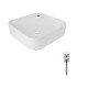 Комплект Qtap Stork: Раковина накладна квадратна 430x430x125 мм White + Донний клапан PU02