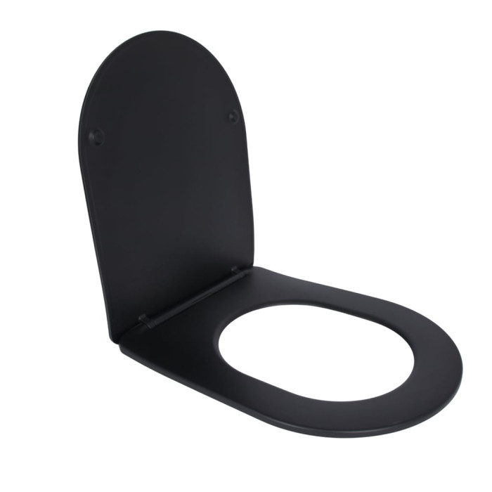 Сидіння для унітаза (Robin 660, Scorpio 520,660) 460x362x50 мм, Matt Black, з мікроліфтом, Slim Duroplast, Quick Release QTSC179MB47352 Qtap