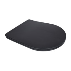 Сидіння для унітаза (Robin 660, Scorpio 520,660) 460x362x50 мм, Matt Black, з мікроліфтом, Slim Duroplast, Quick Release QTSC179MB47352 Qtap