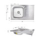 Кухонна мийка Brinex 5080-L 0,6 мм Satin (BRIN5080LSAT06)