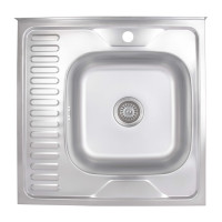 Кухонна мийка Brinex 6060-R 0,6 мм Satin (BRIN6060RSAT06)