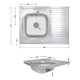 Кухонна мийка Brinex 6080-L 0,6 мм Satin (BRIN6080LSAT06)
