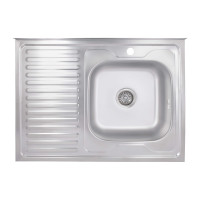 Кухонна мийка Brinex 6080-R 0,6 мм Satin (BRIN6080RSAT06)