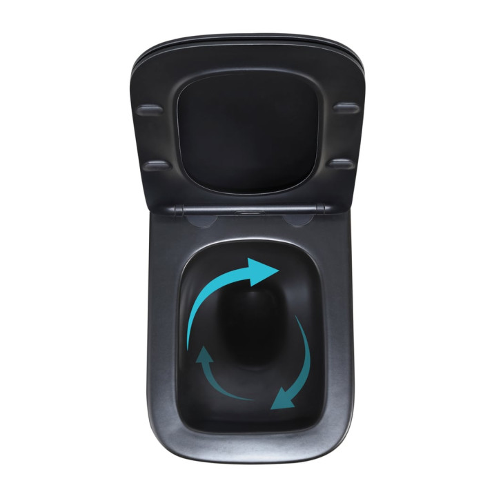 Унітаз підвісний Qtap Crow Ultra Quiet 485×340×290 мм, Matt Black, з сидінням Slim Duroplast/ Soft-close/ Quick Release QT05335171MB